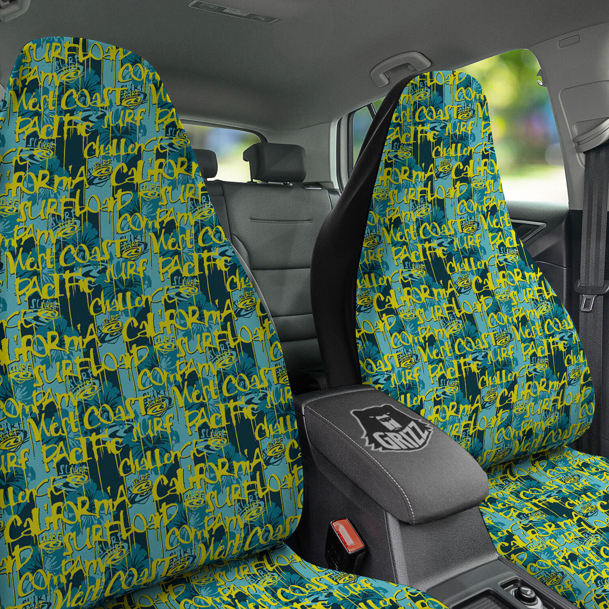 Surfing Graffiti Print Pattern Car Seat Covers-grizzshop