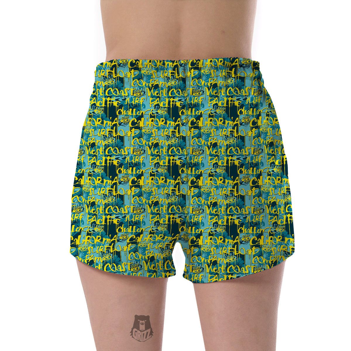 Surfing Graffiti Print Pattern Women's Shorts-grizzshop