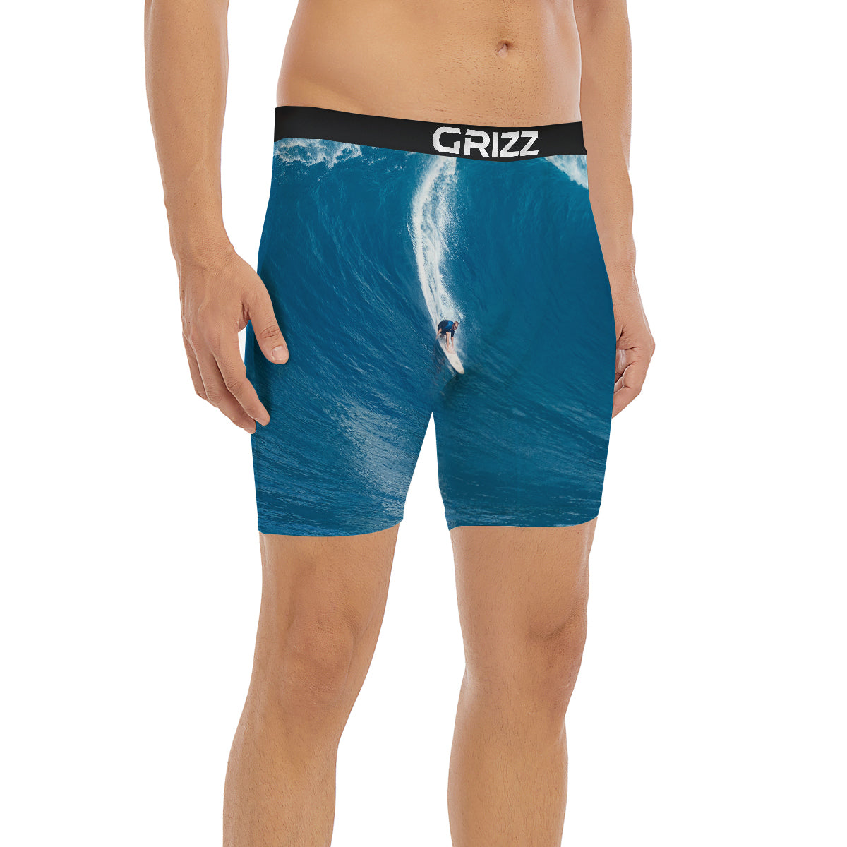 Surfing On Sea Print Boxer Briefs-grizzshop