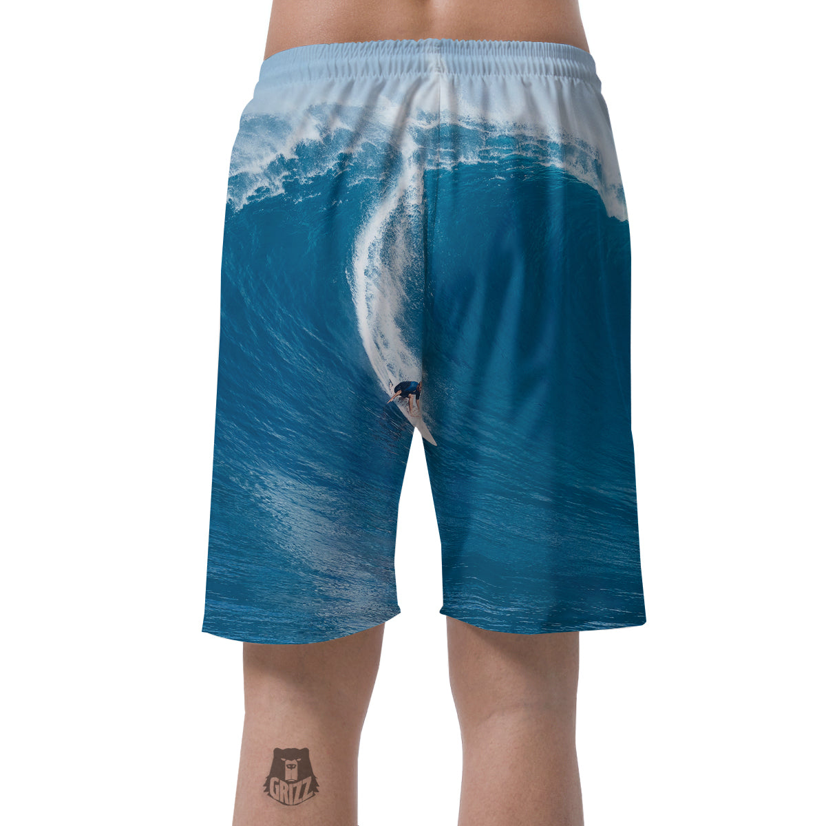 Surfing On Sea Print Men's Shorts-grizzshop