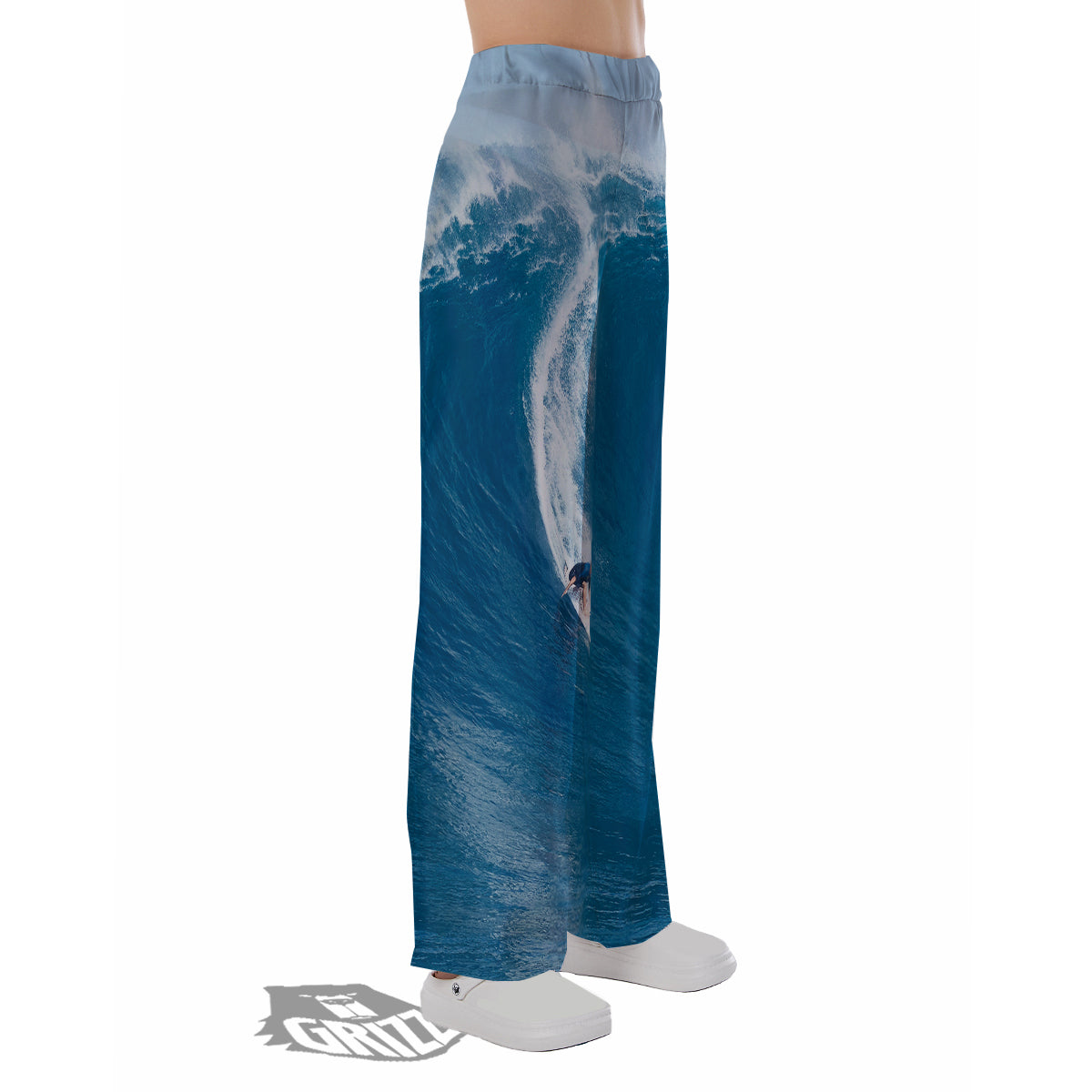 Surfing On Sea Print Pajama Pants-grizzshop