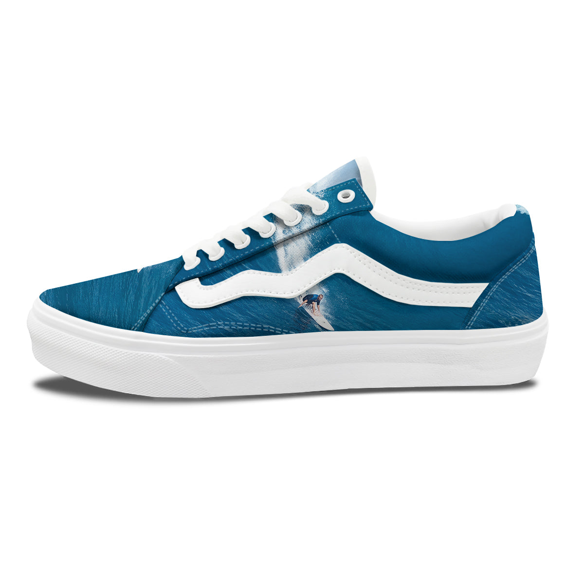 Surfing On Sea Print Skate Shoes-grizzshop