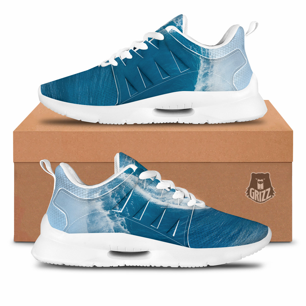 Surfing On Sea Print Tennis Shoes-grizzshop