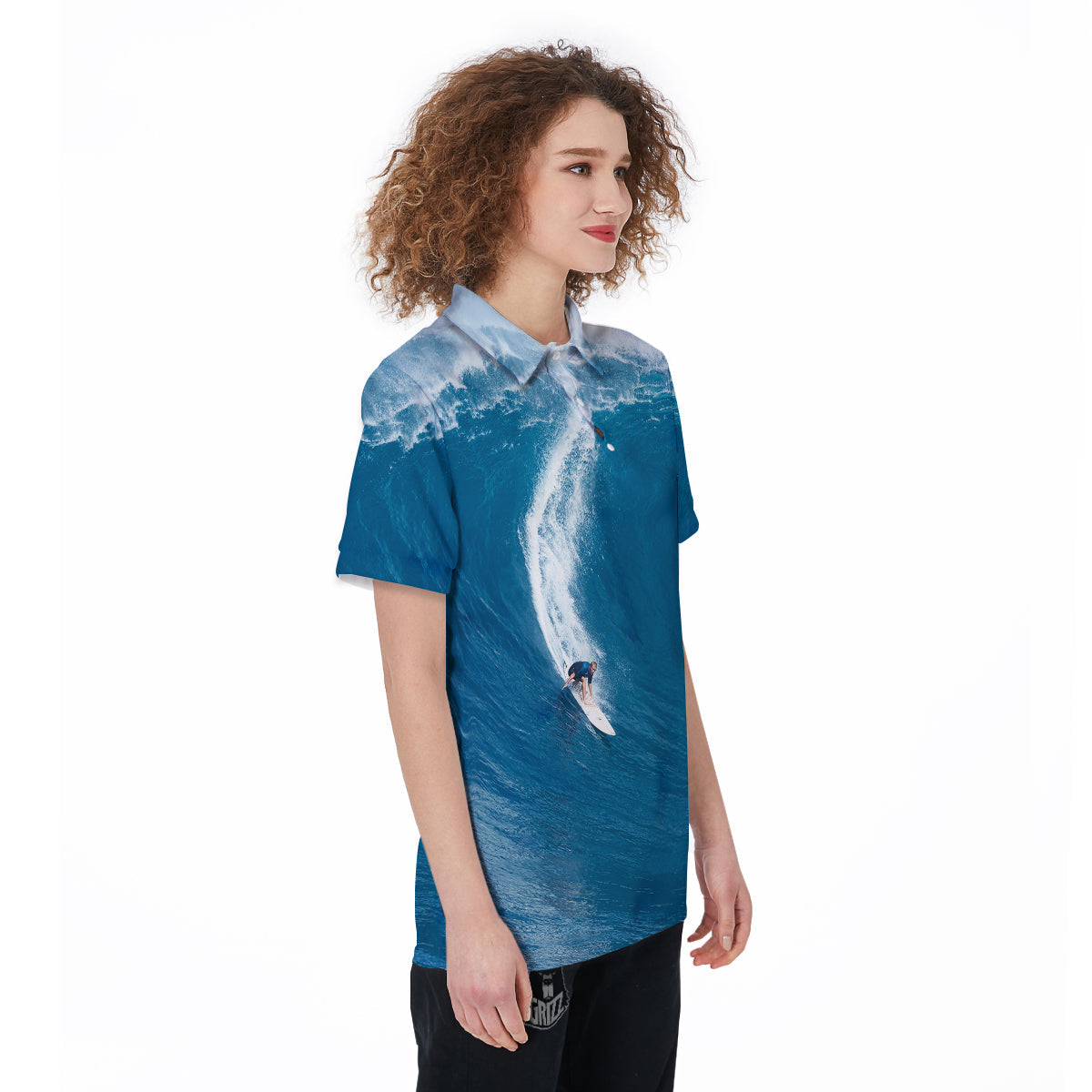 Surfing On Sea Print Women's Golf Shirts-grizzshop