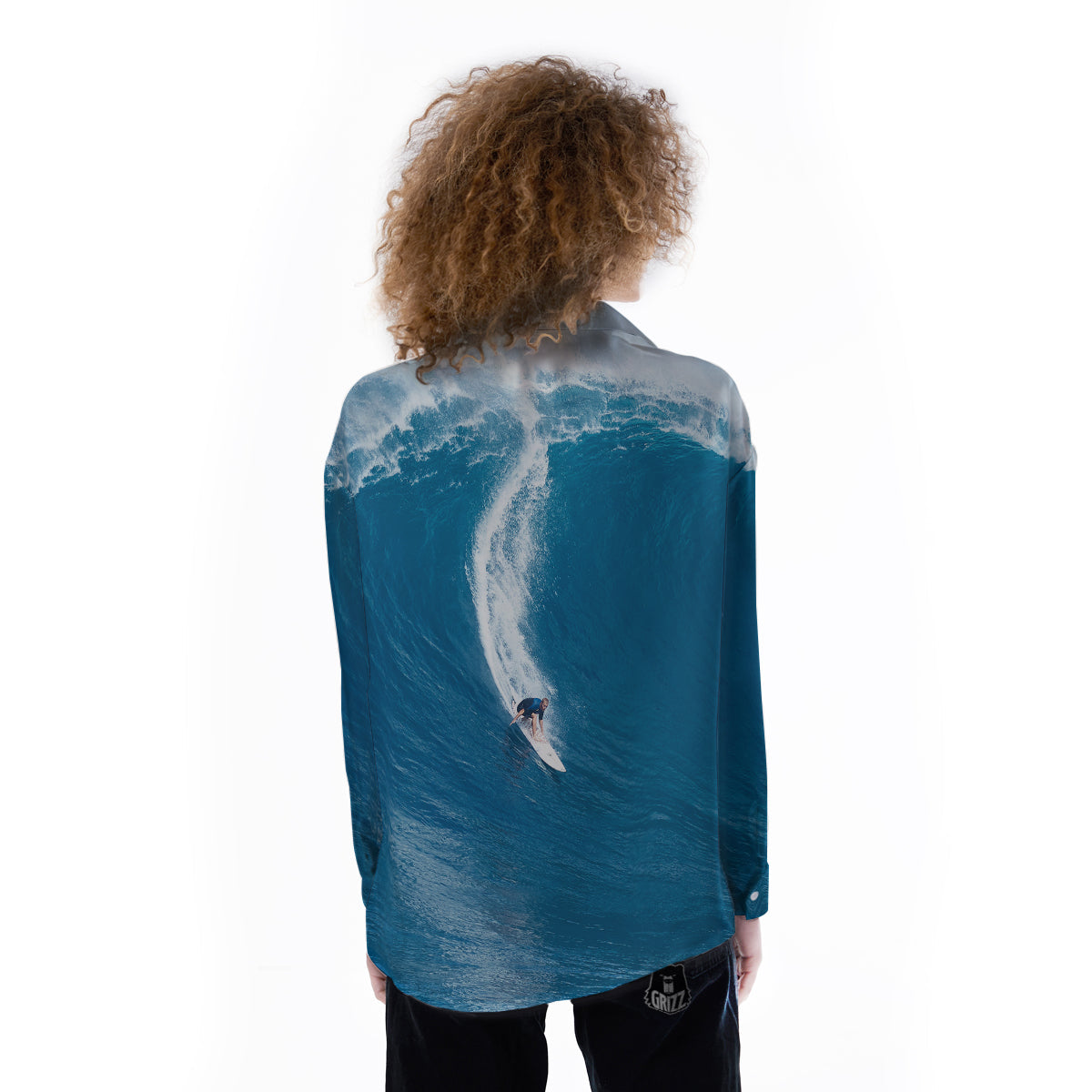 Surfing On Sea Print Women's Long Sleeve Shirts-grizzshop