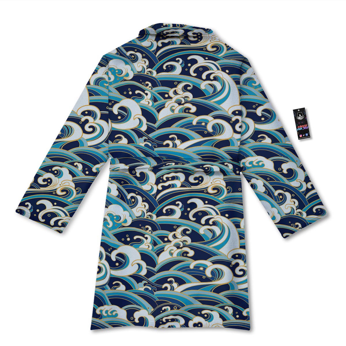 Surfing Sea Wave Print Pattern Bathrobe-grizzshop