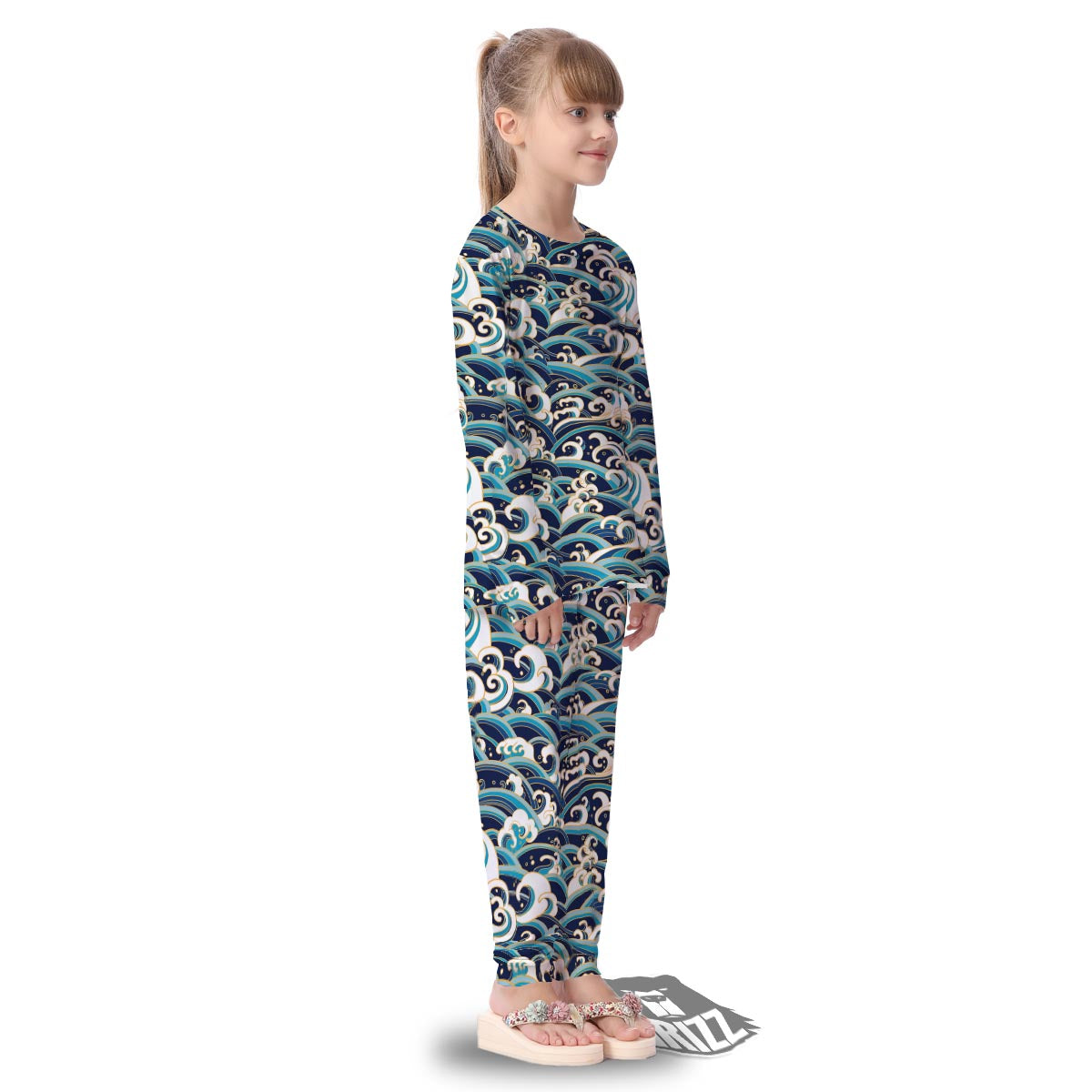 Surfing Sea Wave Print Pattern Kid's Pajamas-grizzshop