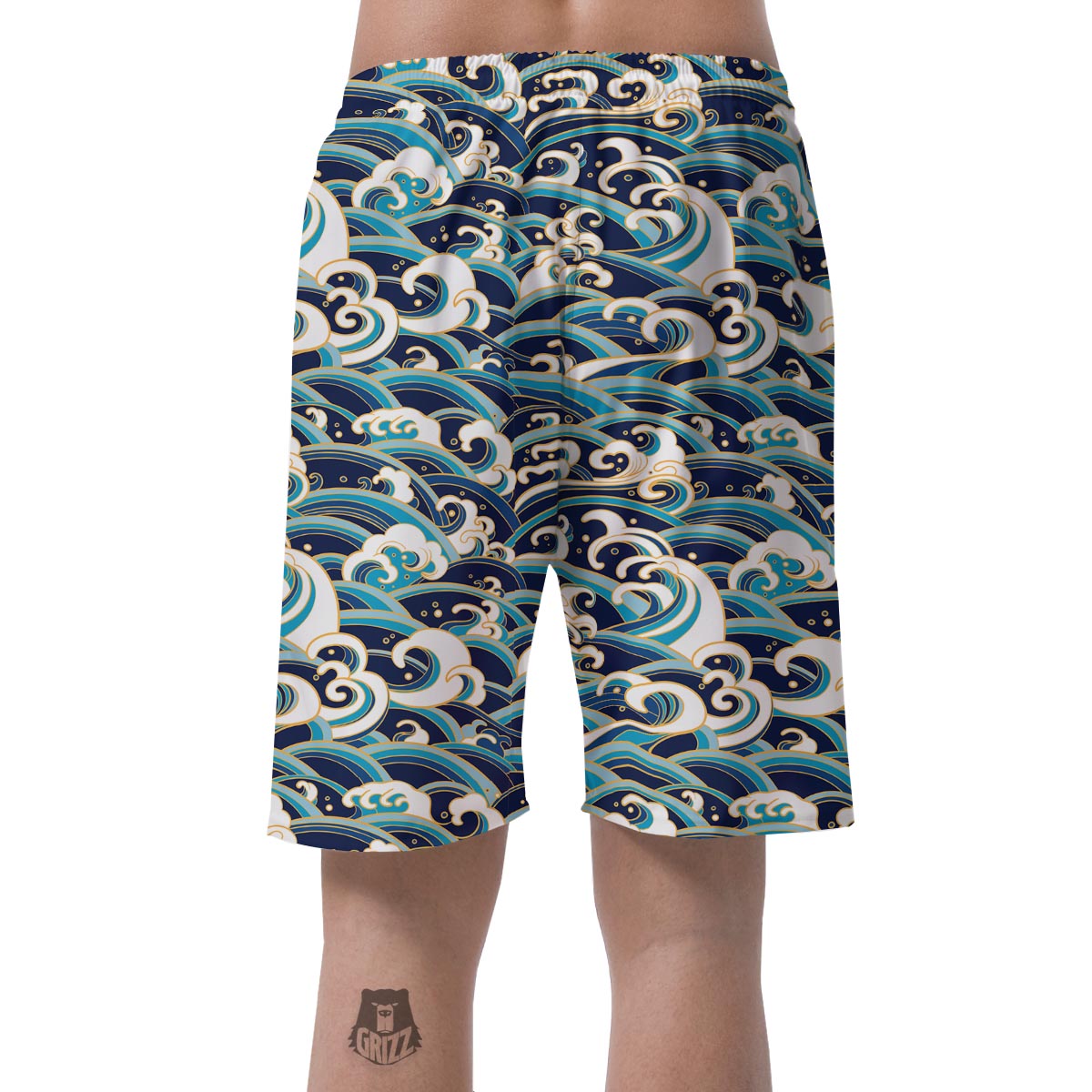 Surfing Sea Wave Print Pattern Men's Shorts-grizzshop