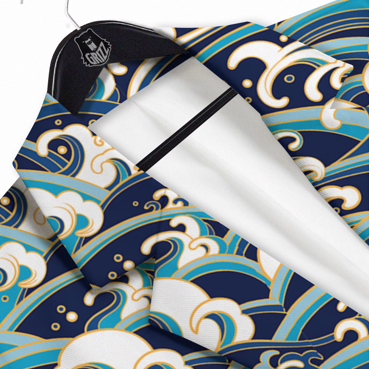 Surfing Sea Wave Print Pattern Men's Sport Coat-grizzshop