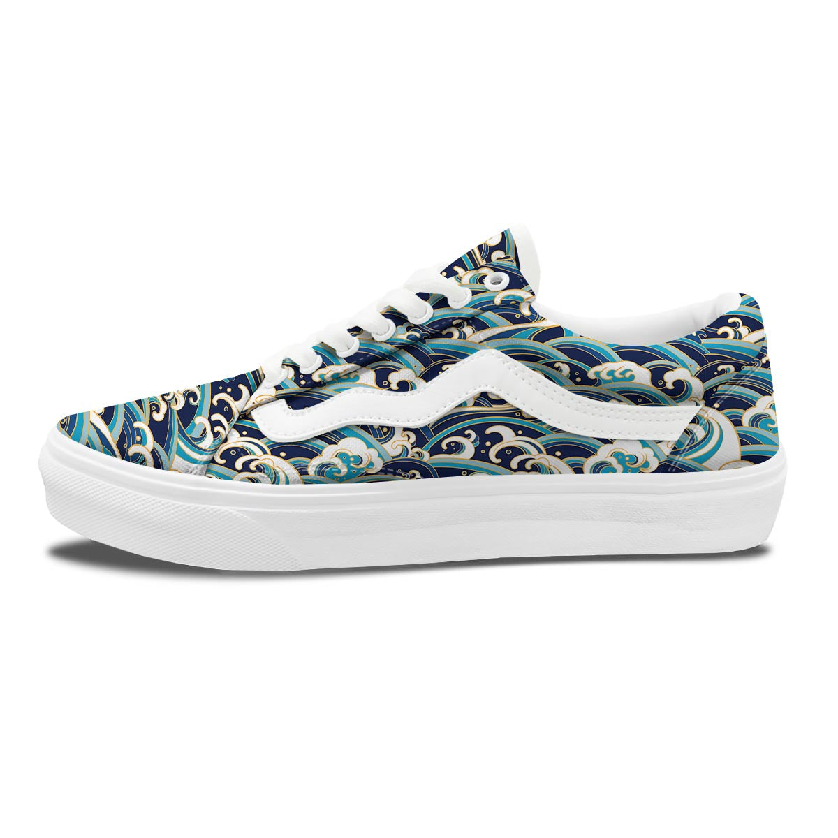Surfing Sea Wave Print Pattern Skate Shoes-grizzshop