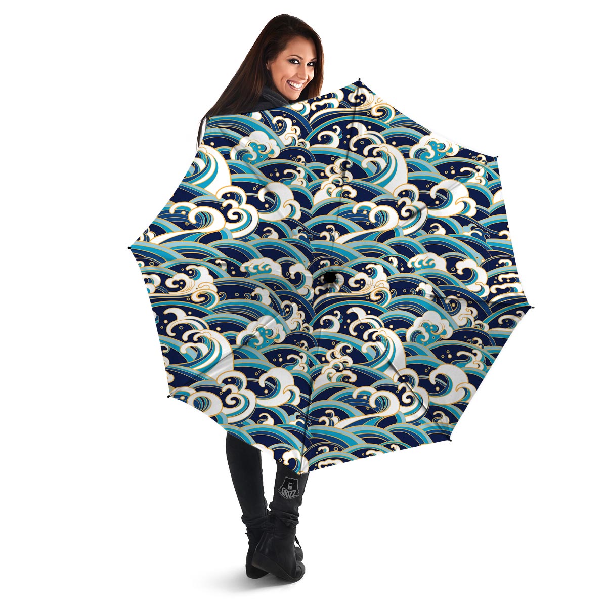 Surfing Sea Wave Print Pattern Umbrella-grizzshop