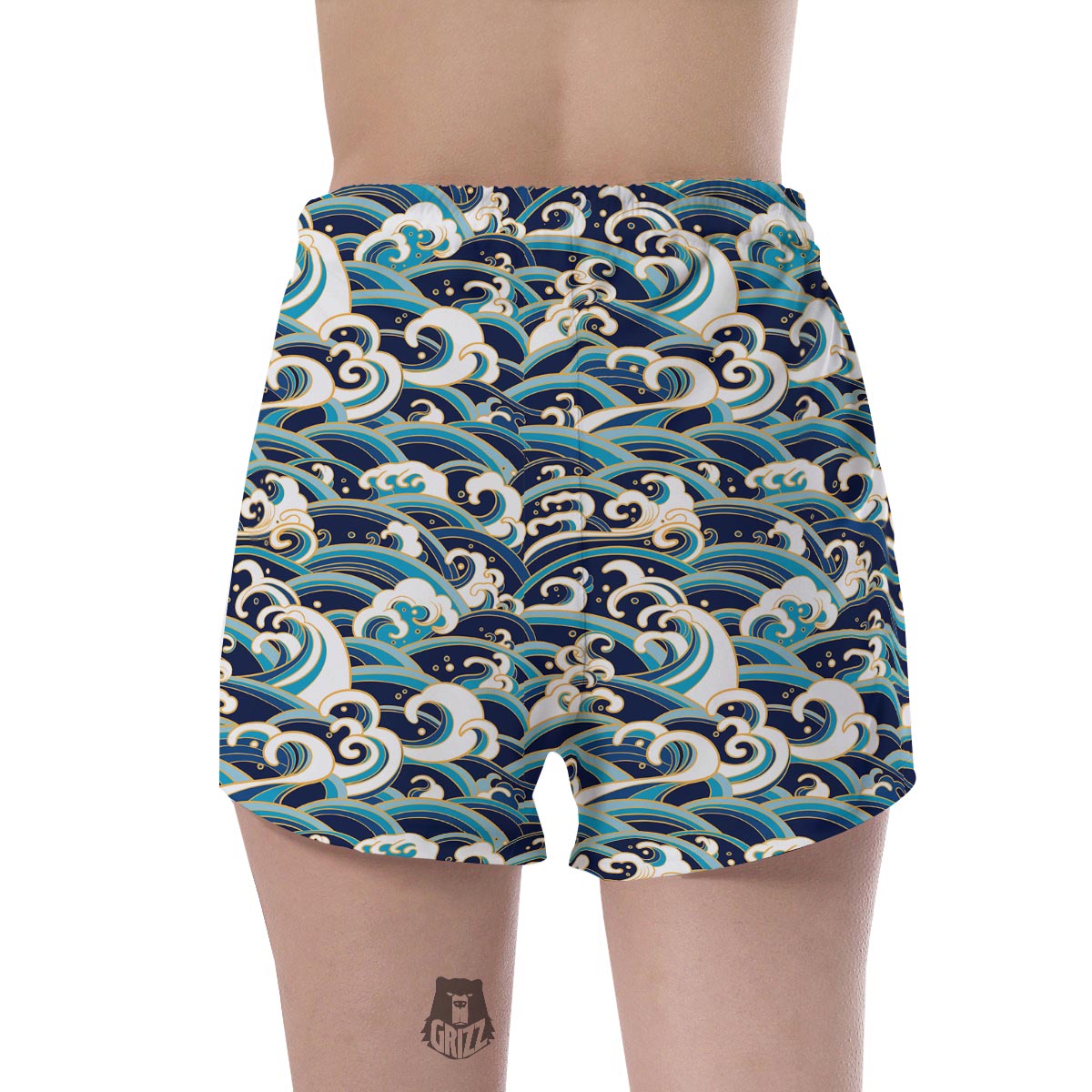 Surfing Sea Wave Print Pattern Women's Shorts-grizzshop