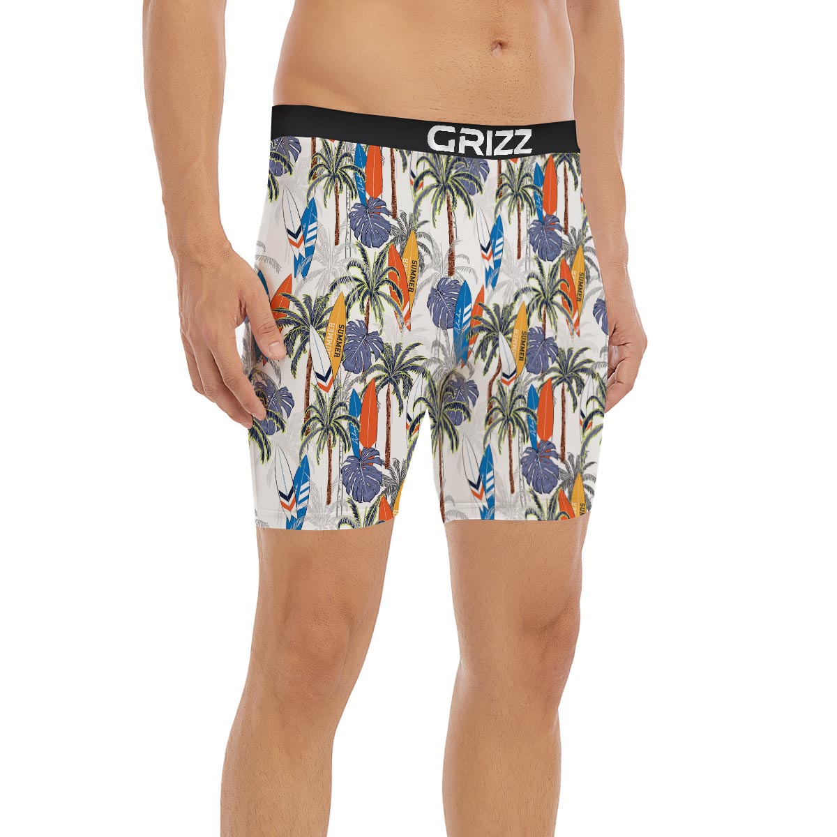 Surfing Summer Print Pattern Boxer Briefs-grizzshop