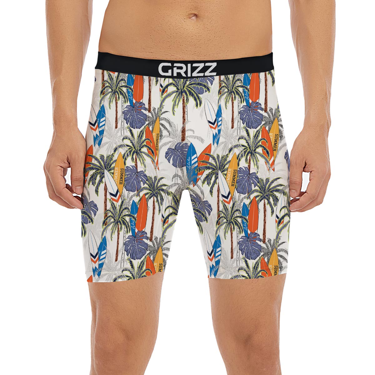Surfing Summer Print Pattern Boxer Briefs-grizzshop