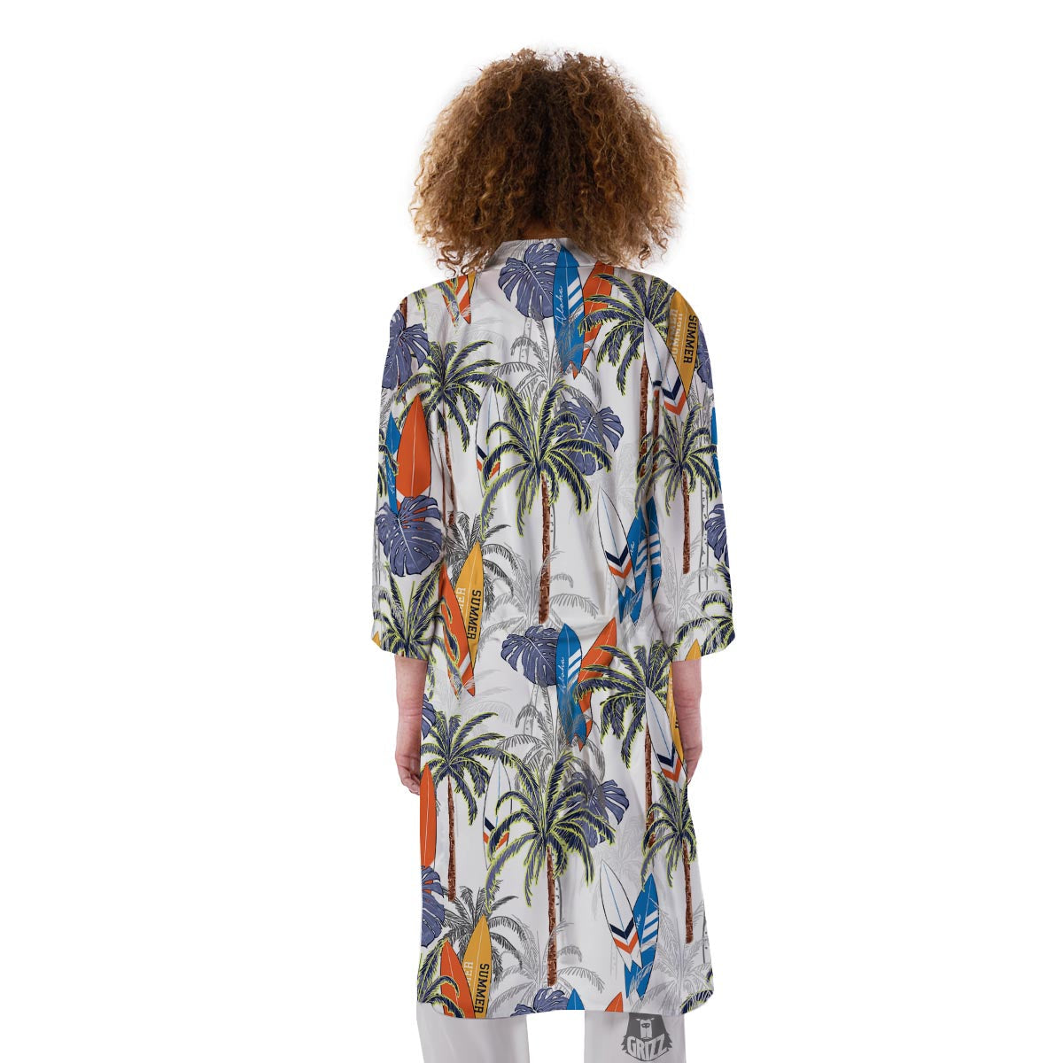 Surfing Summer Print Pattern Kimono-grizzshop