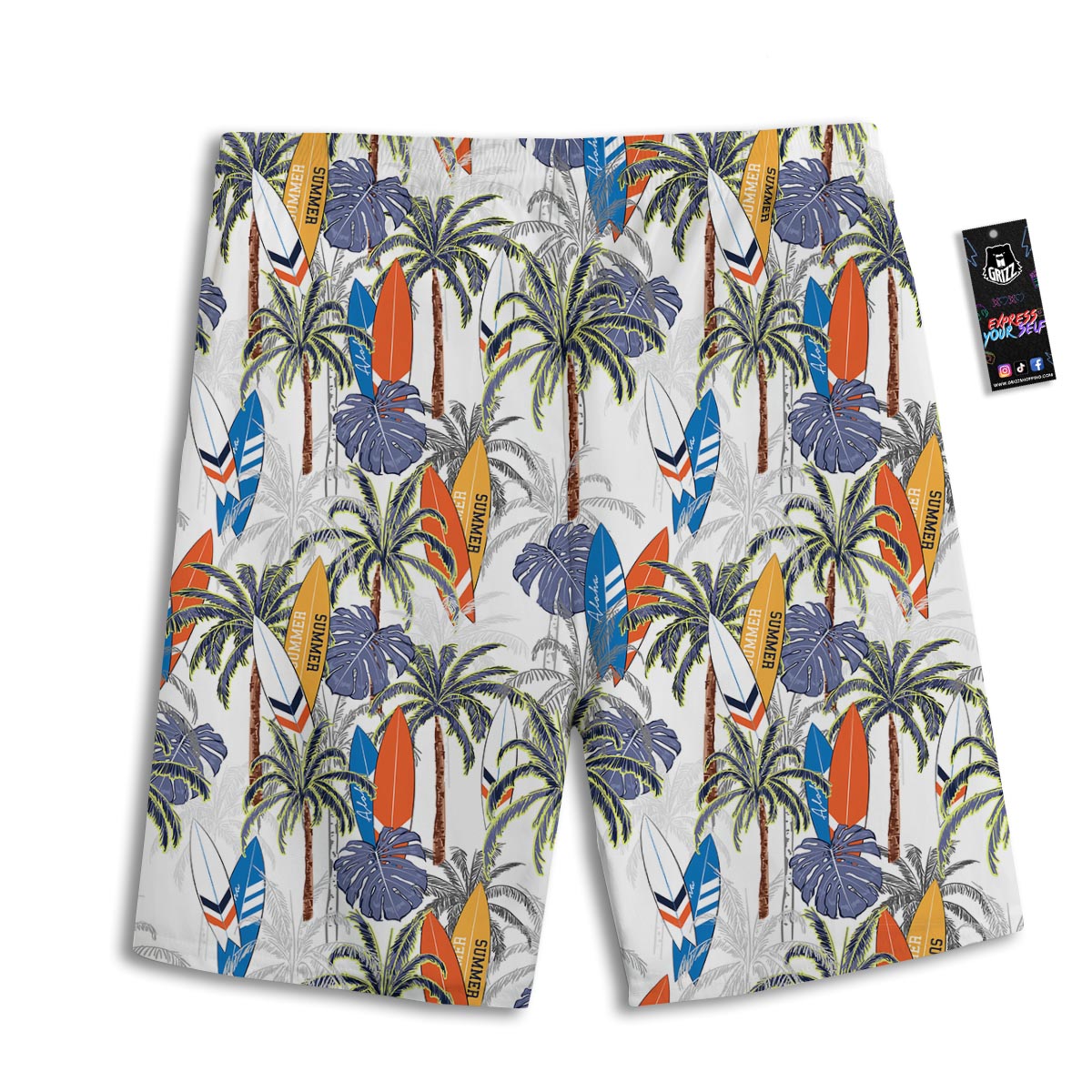Surfing Summer Print Pattern Men's Athletic Shorts