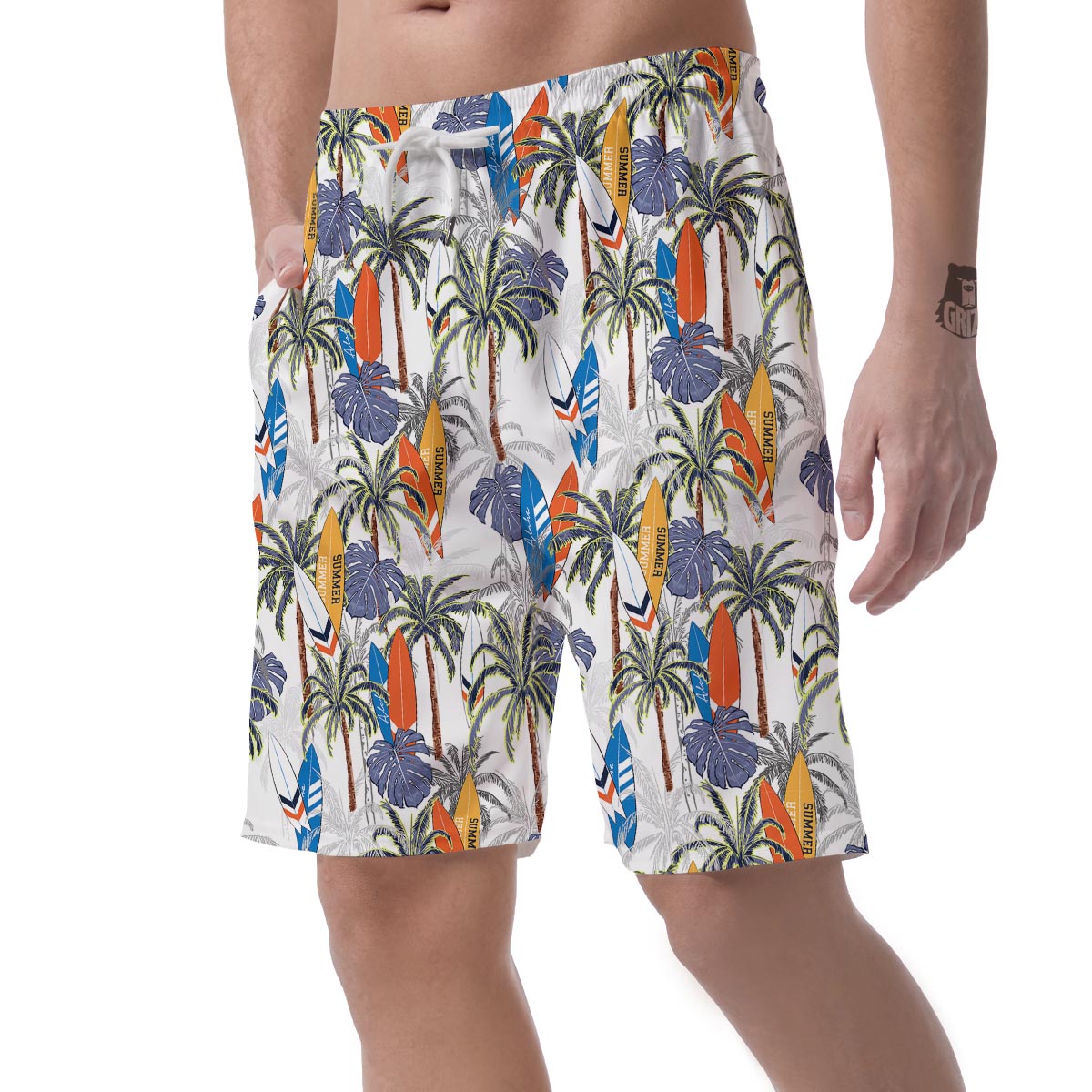Surfing Summer Print Pattern Men's Shorts-grizzshop
