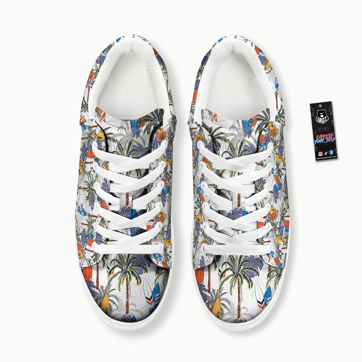 Surfing Summer Print Pattern Platform Shoes-grizzshop