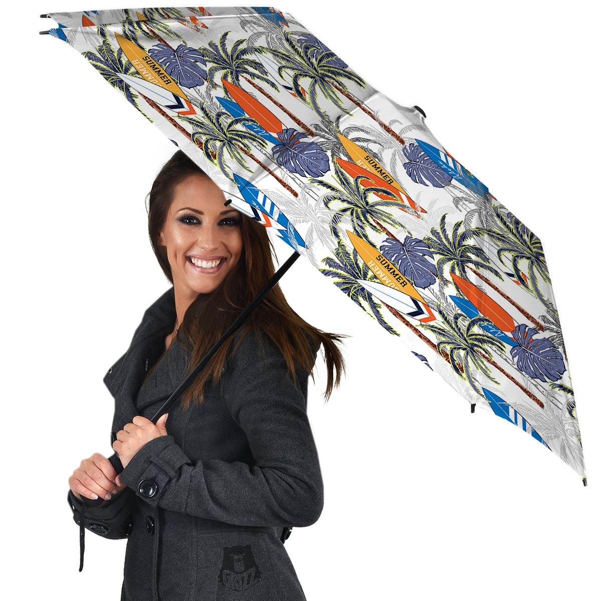 Surfing Summer Print Pattern Umbrella-grizzshop