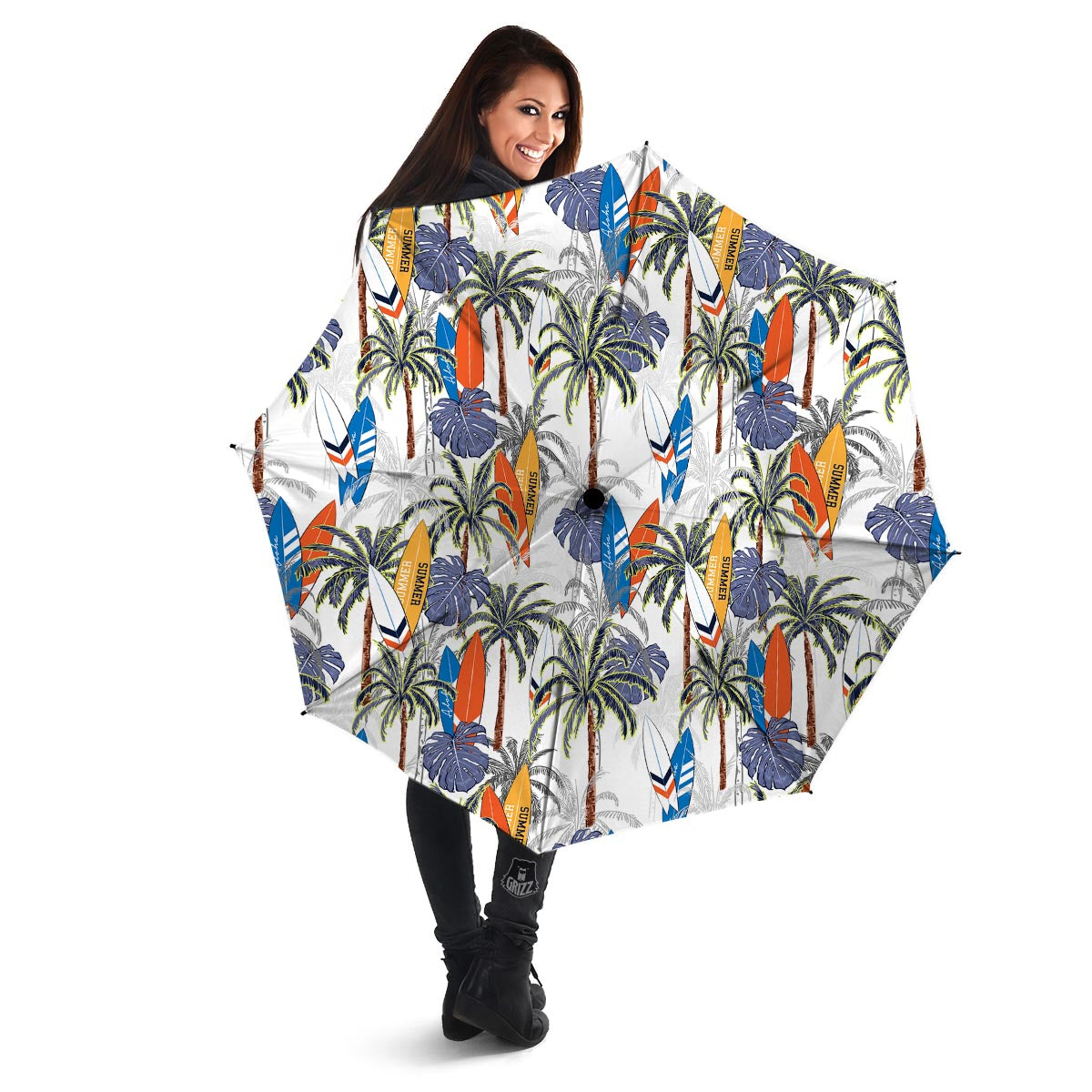 Surfing Summer Print Pattern Umbrella-grizzshop