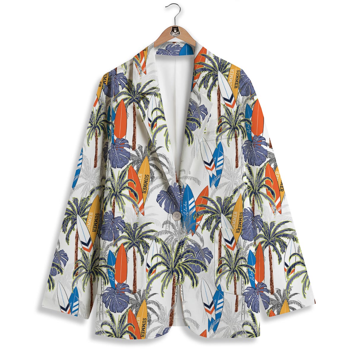 Surfing Summer Print Pattern Women's Blazer-grizzshop