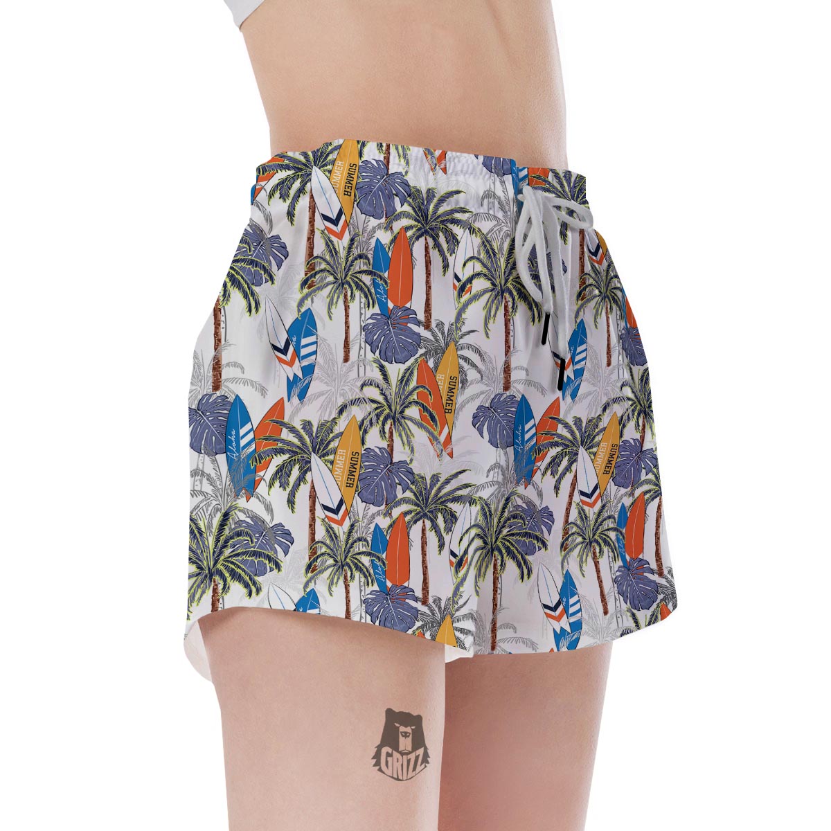 Surfing Summer Print Pattern Women's Shorts-grizzshop