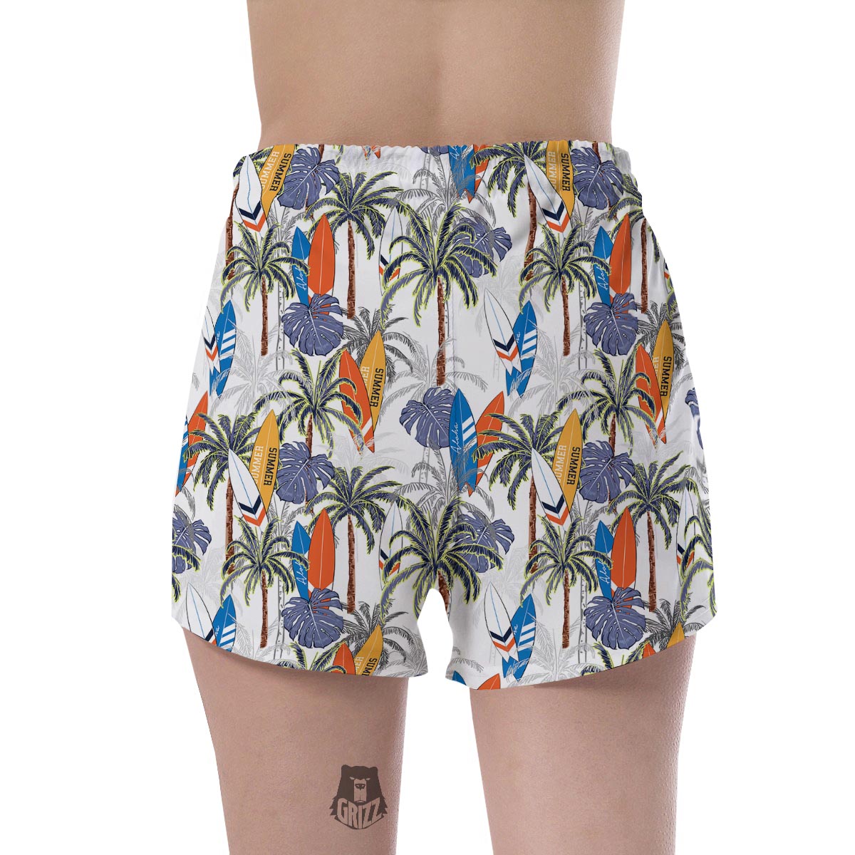 Surfing Summer Print Pattern Women's Shorts-grizzshop
