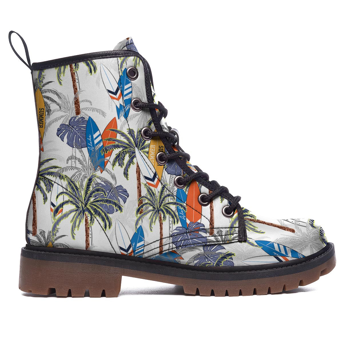Surfing Summer Print Pattern Work Boots-grizzshop