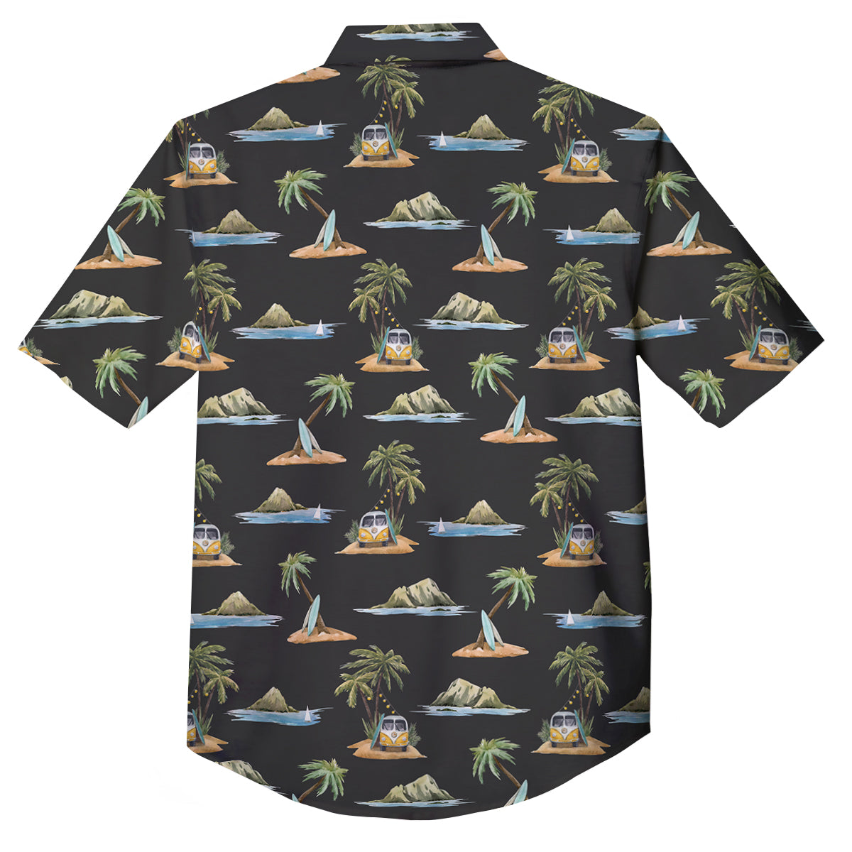 Surfing Watercolor Print Pattern Button Up Shirt-grizzshop