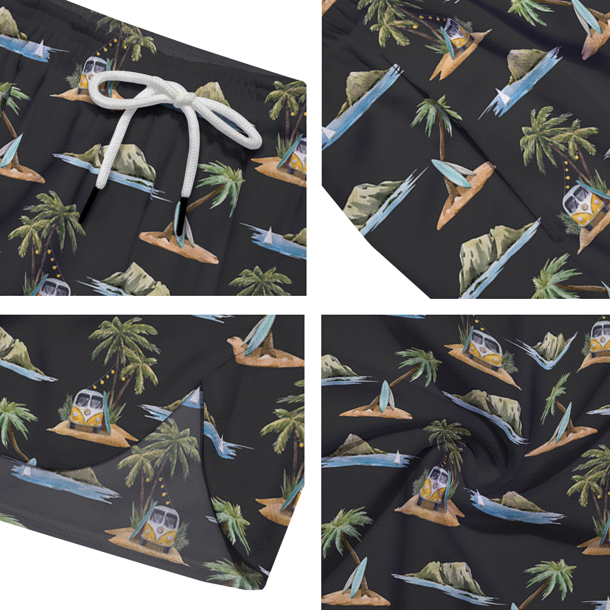Surfing Watercolor Print Pattern Men's Running Shorts-grizzshop