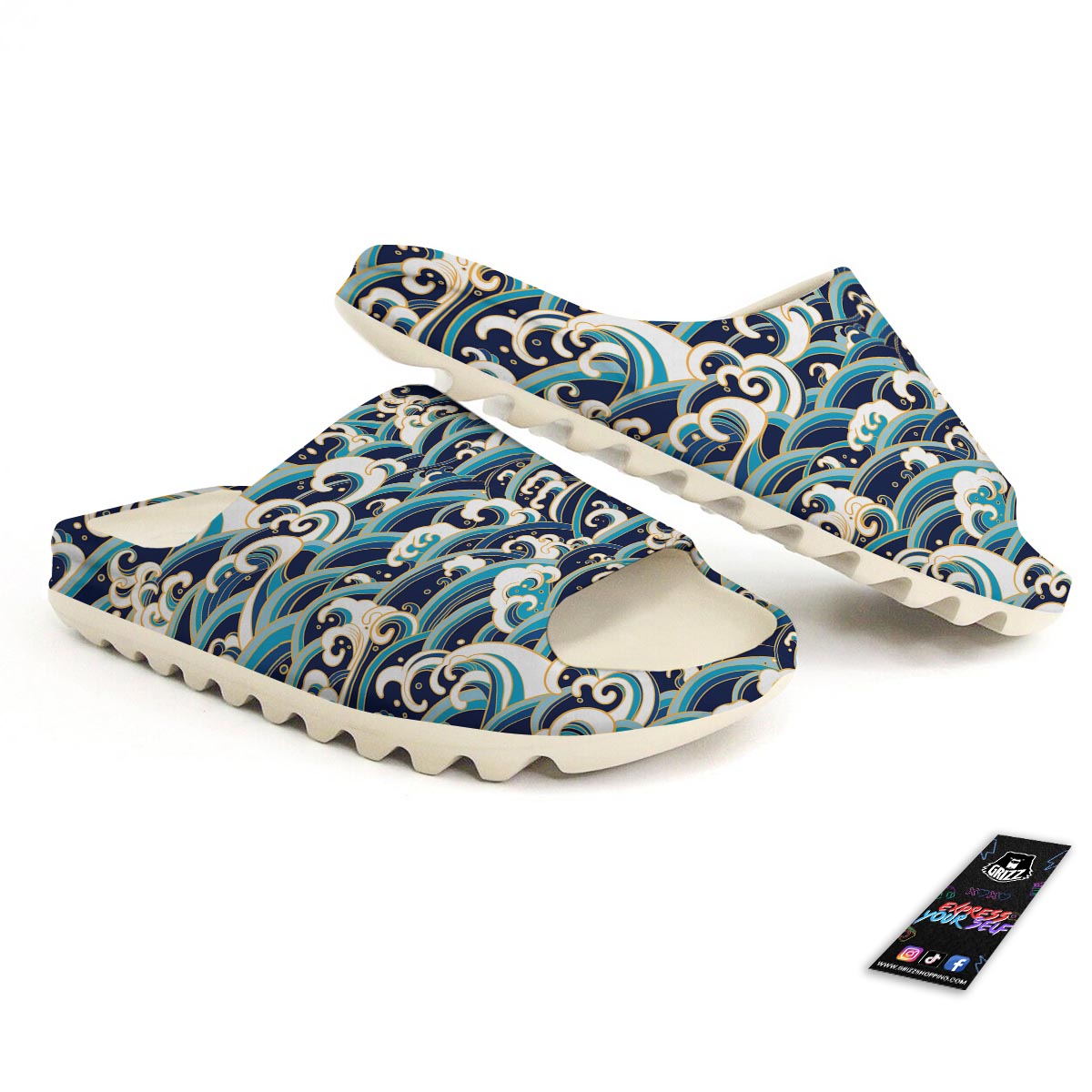 Surfing Sea Wave Print Pattern Sandals-grizzshop