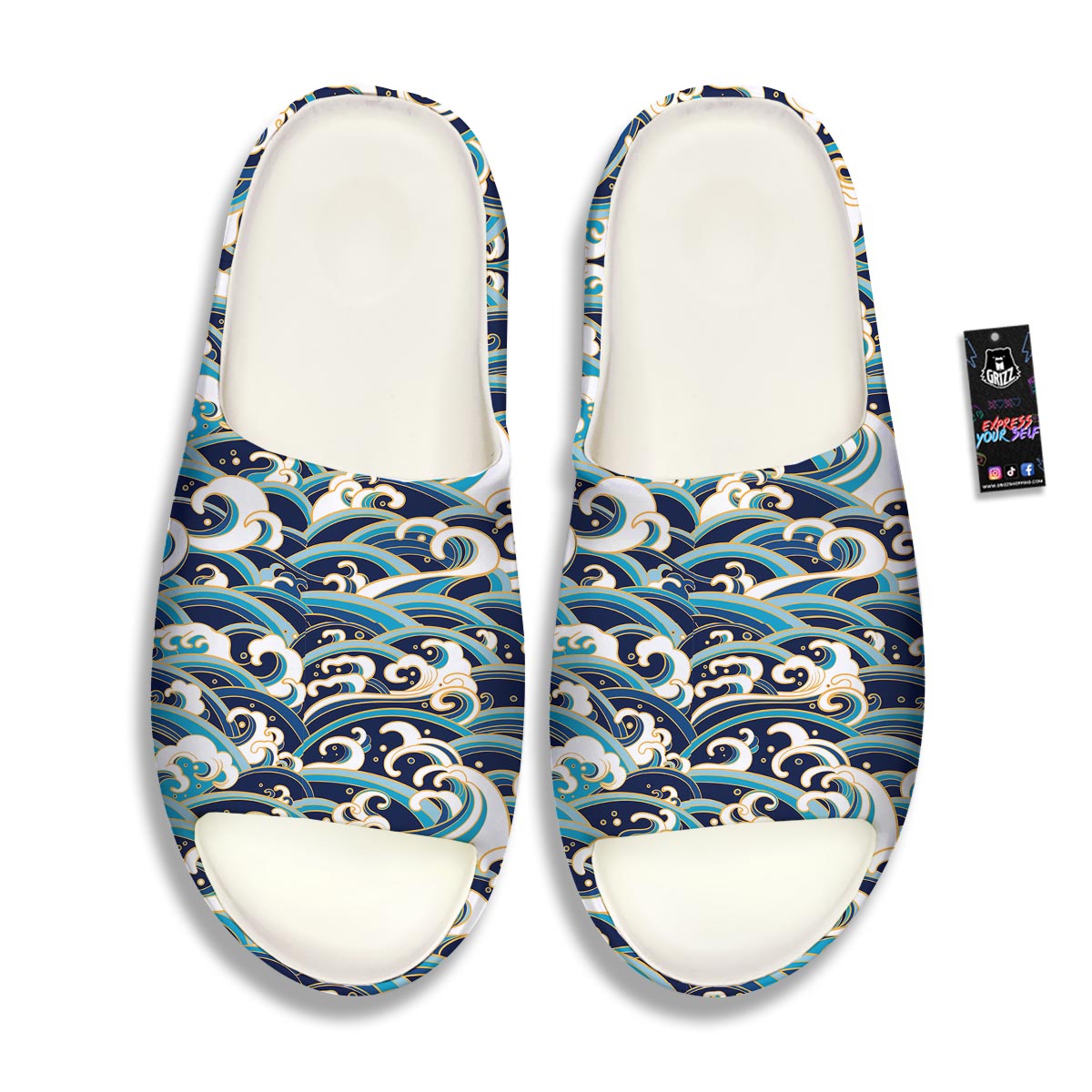 Surfing Sea Wave Print Pattern Sandals-grizzshop