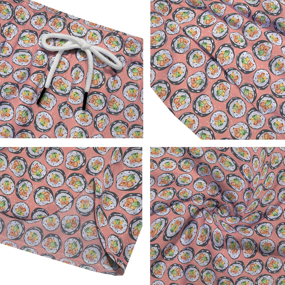 Sushi Colorful Print Pattern Men's Running Shorts-grizzshop