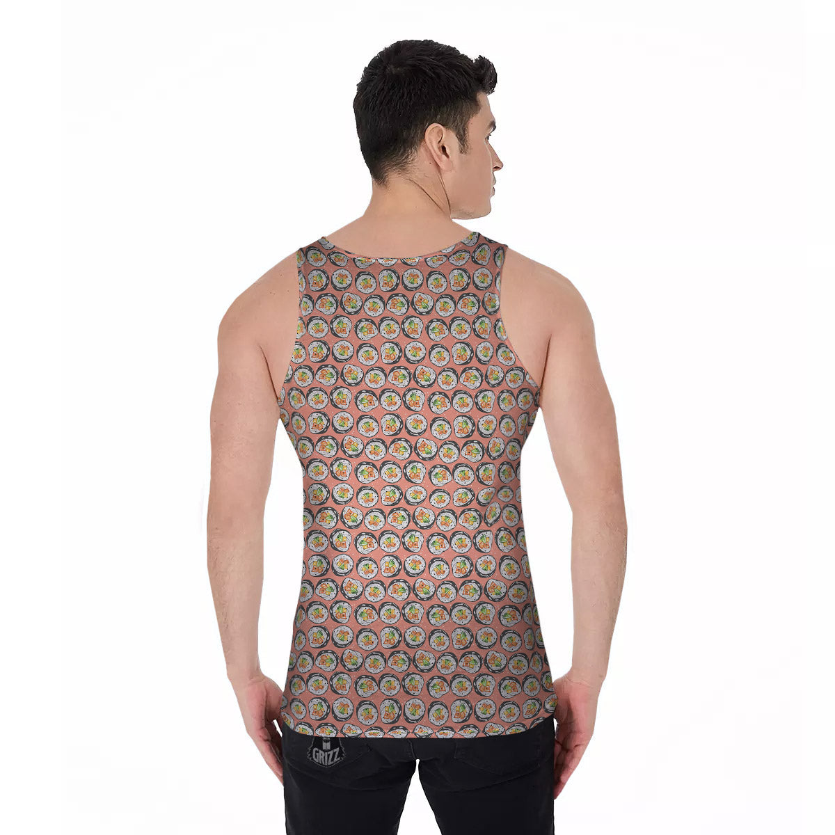 Sushi Colorful Print Pattern Men's Tank Top-grizzshop