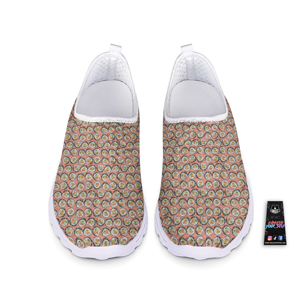Sushi Colorful Print Pattern Nurse Shoes-grizzshop
