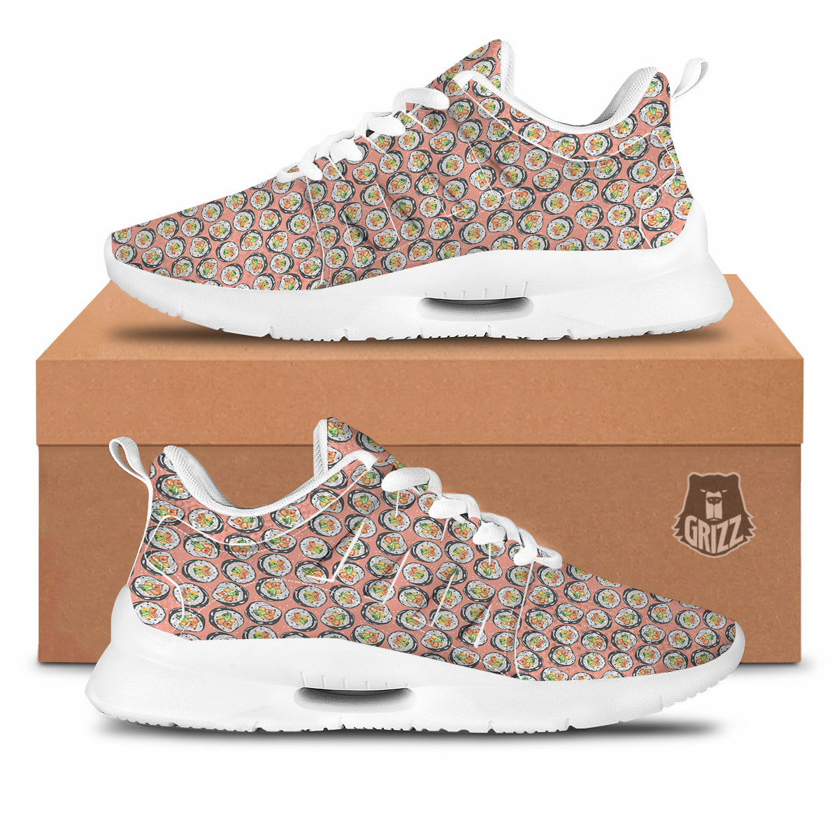 Sushi Colorful Print Pattern Tennis Shoes-grizzshop