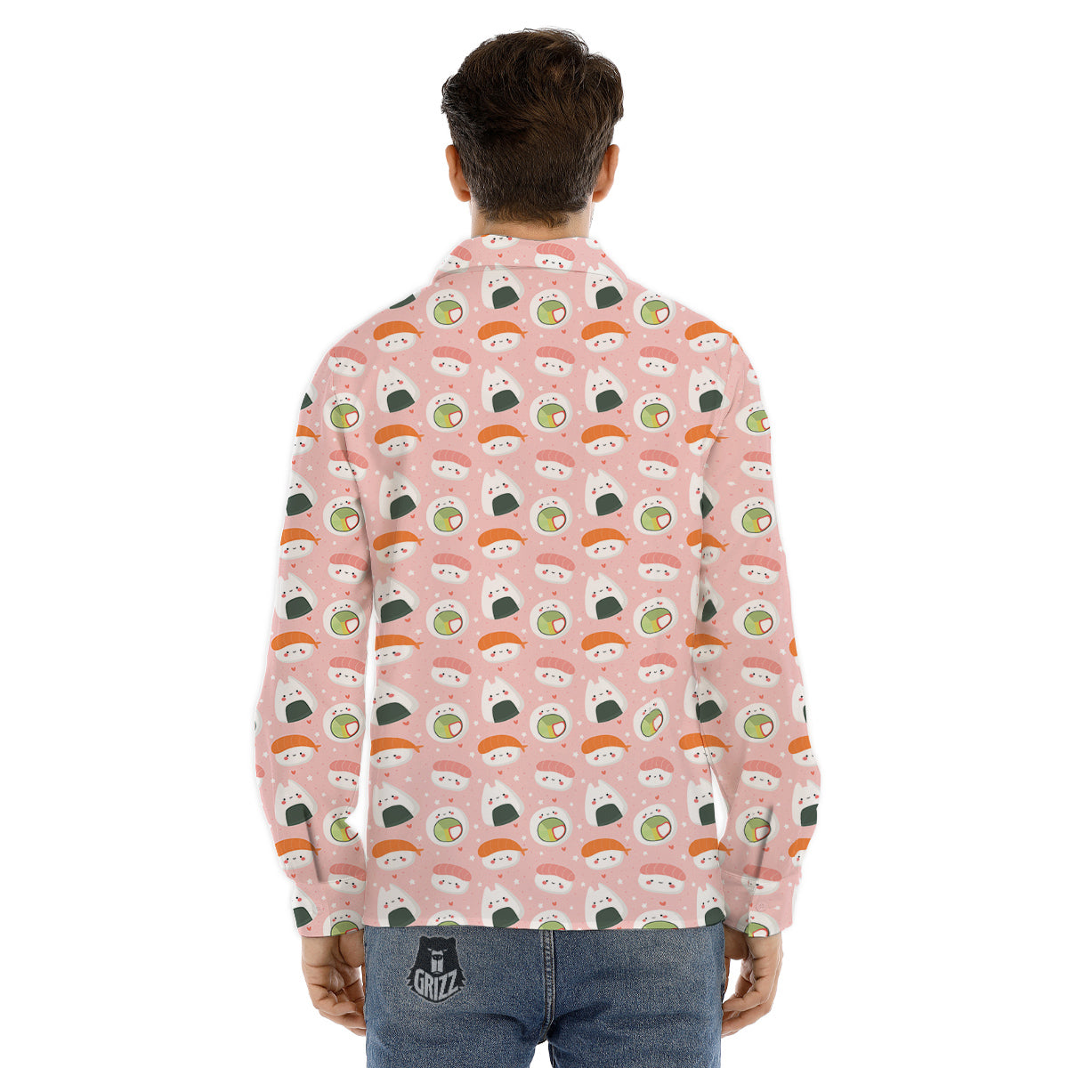 Sushi Cute Japanese Print Pattern Men's Dress Shirts-grizzshop