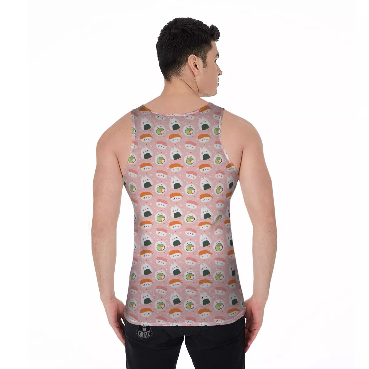 Sushi Cute Japanese Print Pattern Men's Tank Top-grizzshop