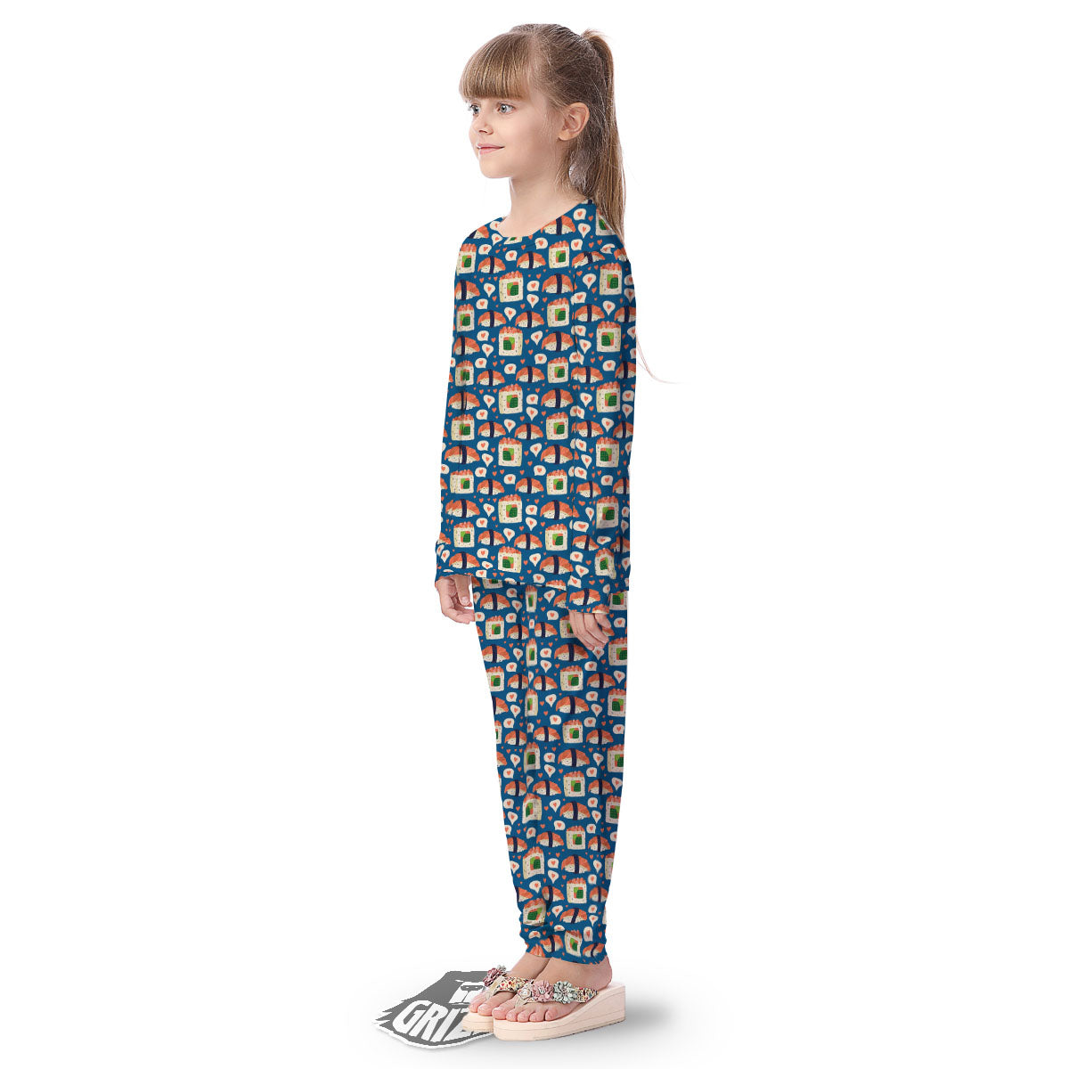 Sushi Doodle Japanese Print Pattern Kid's Pajamas-grizzshop
