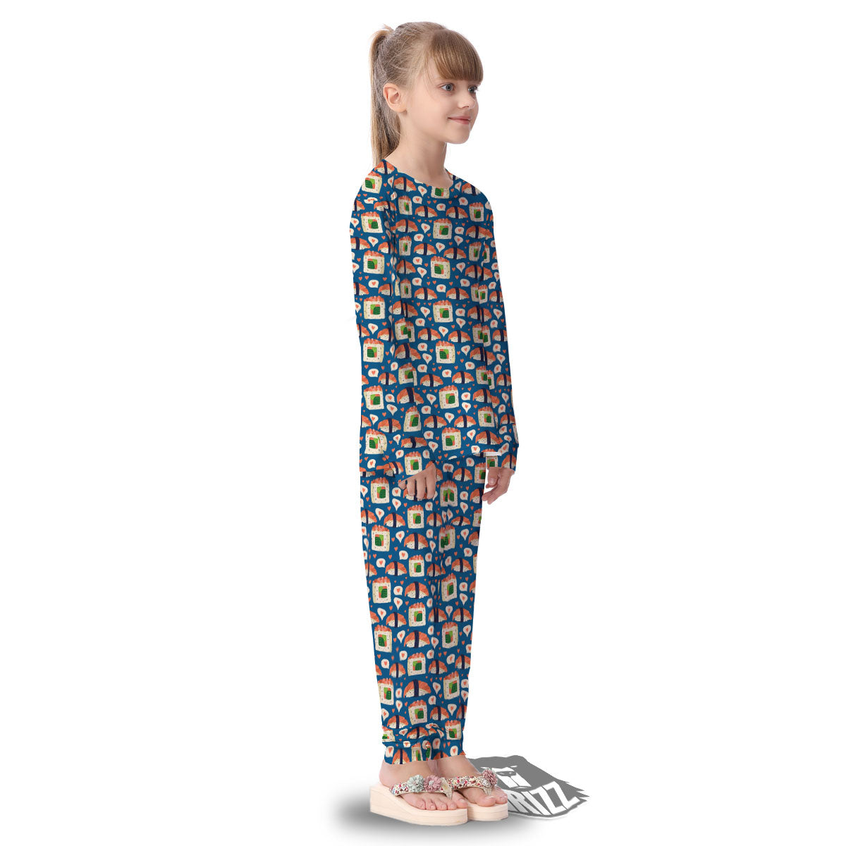 Sushi Doodle Japanese Print Pattern Kid's Pajamas-grizzshop