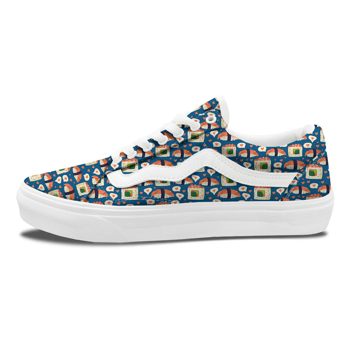 Sushi Doodle Japanese Print Pattern Skate Shoes-grizzshop