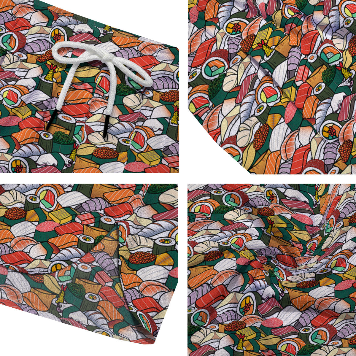 Sushi Japanese Colorful Print Pattern Men's Running Shorts-grizzshop