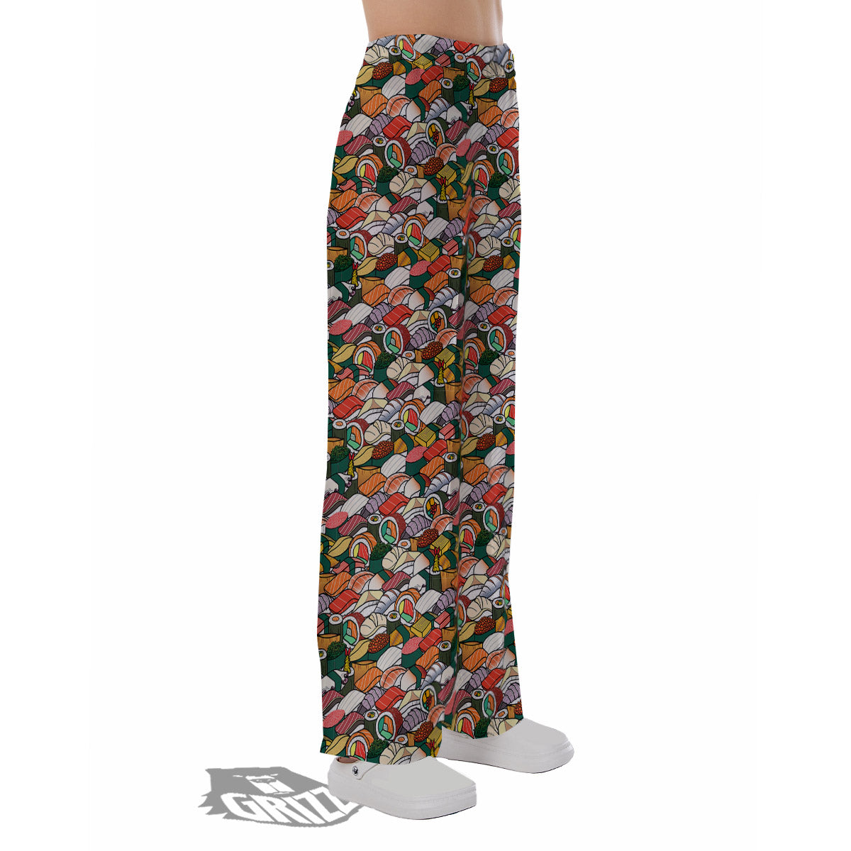 Sushi Japanese Colorful Print Pattern Pajama Pants-grizzshop