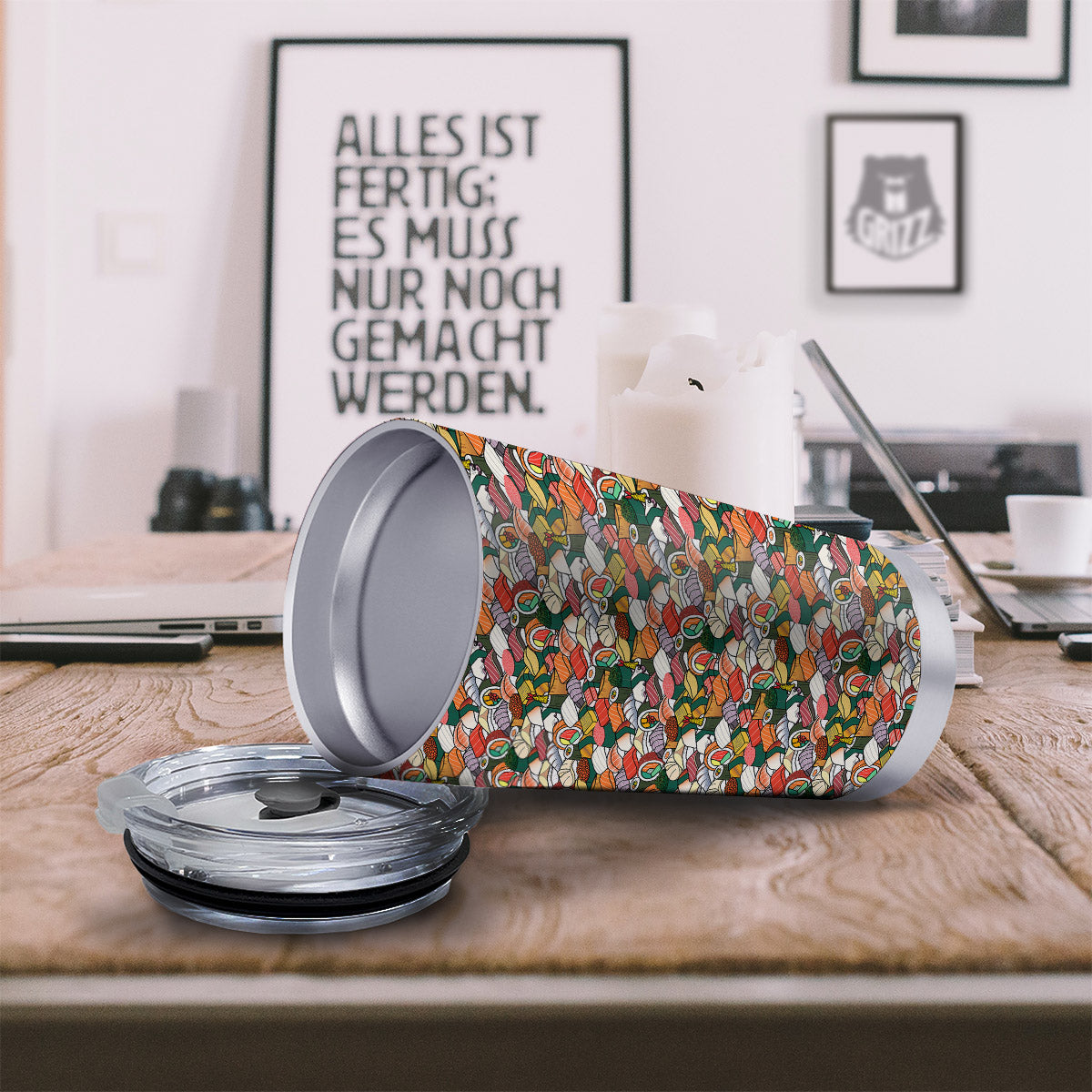 Sushi Japanese Colorful Print Pattern Tumbler-grizzshop