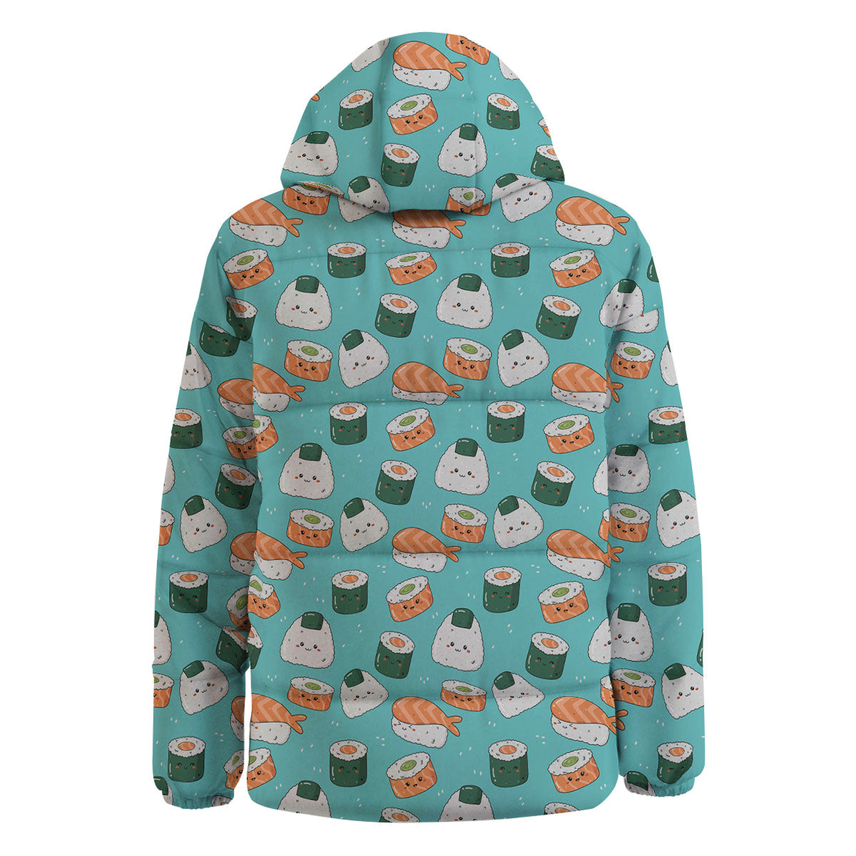 Sushi Kawaii Japanese Print Pattern Down Jacket-grizzshop