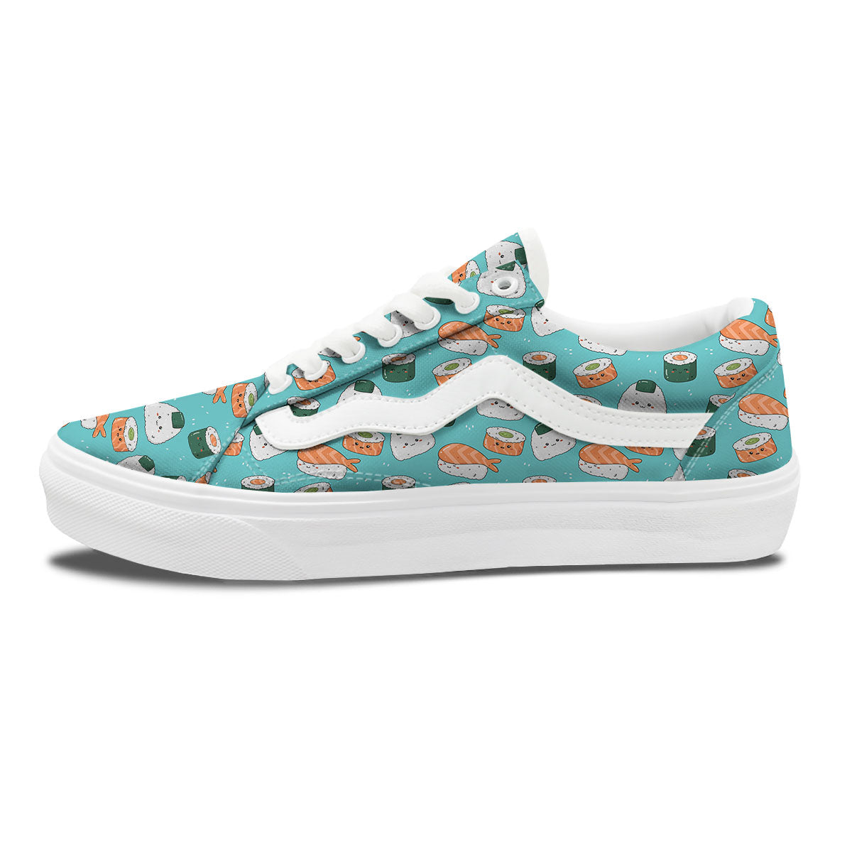 Sushi Kawaii Japanese Print Pattern Skate Shoes-grizzshop