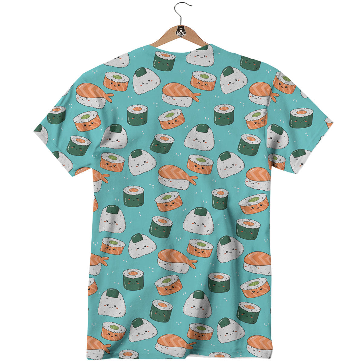 Sushi Kawaii Japanese Print Pattern T-Shirt-grizzshop