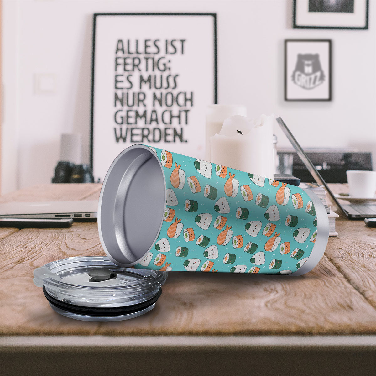 Sushi Kawaii Japanese Print Pattern Tumbler-grizzshop