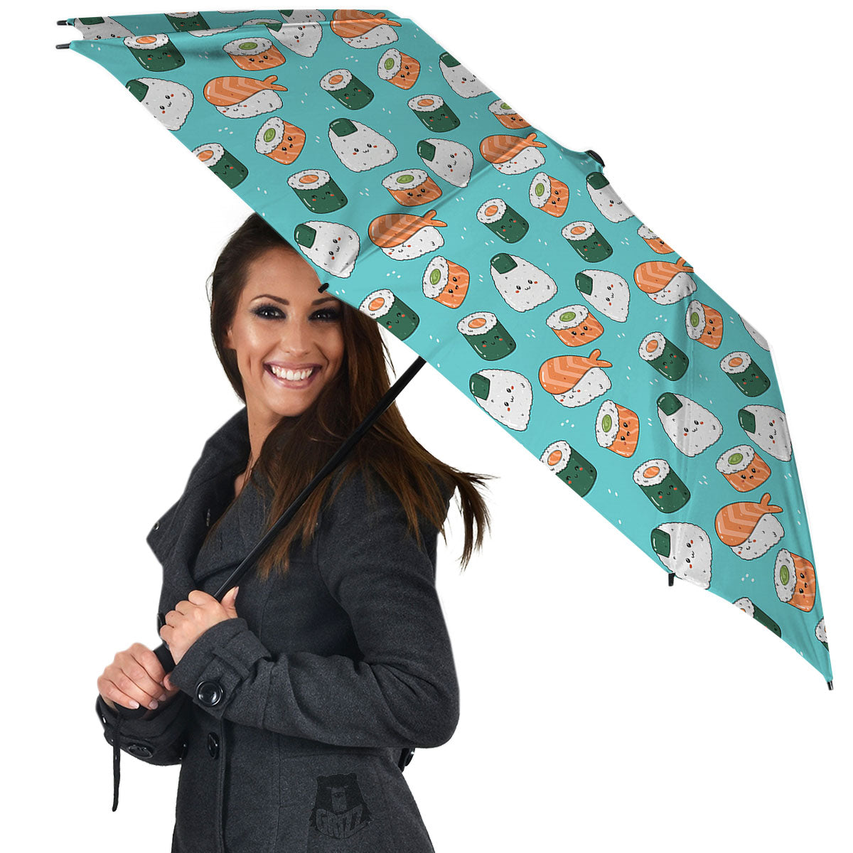 Sushi Kawaii Japanese Print Pattern Umbrella-grizzshop