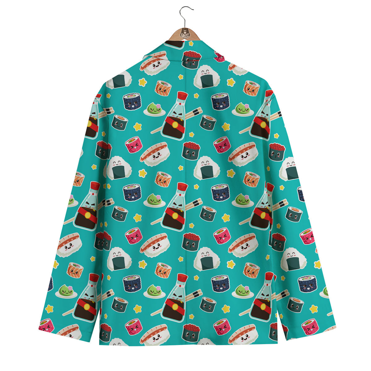 Sushi Pattern Print Men's Blazer-grizzshop